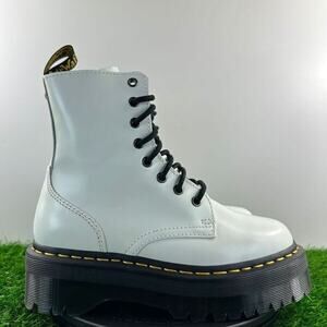 Dr. Martens Jadon Women Size 6 / Men Size 5 White Leather Platform Boots NEW